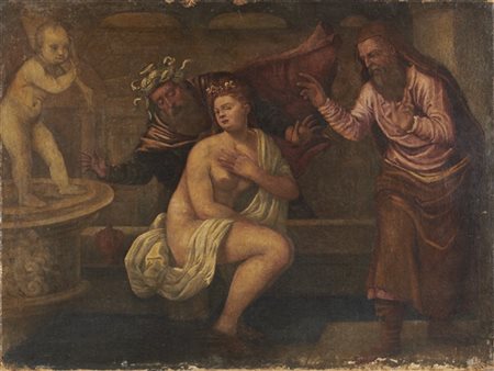 Scuola veronese della fine del secolo XVI

"Susanna e i vecchioni"
olio su tela