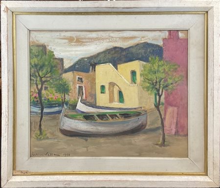 Felice Vellan "Varigotti" 1958
olio su cartone (cm 40x50)
firmato e datato in ba