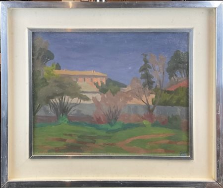 Ottavio Pinna "Paesaggio (Villa Corsini)" 1946
olio su tela (cm 40x50)
firmato e