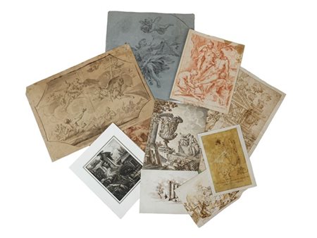 Lotto composto da numerosi disegni di epoche, autori, tecniche e misure differe