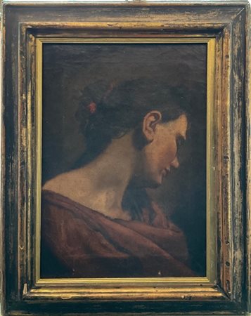 Ignoto di fine secolo XIX

"Ritratto di popolana" 
olio su tela (cm 47x33)
in c