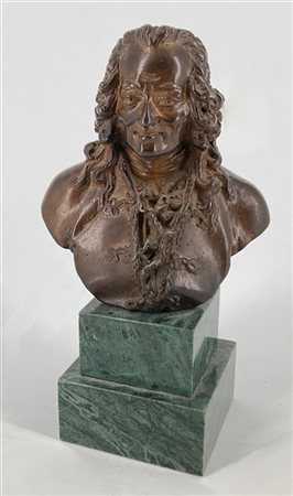 Ignoto del secolo XIX

"Busto di Voltaire" 
scultura in bronzo (h cm 11,5) su b