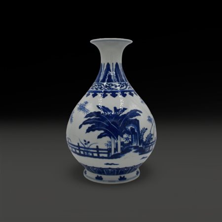 A Chinese blue and white vase