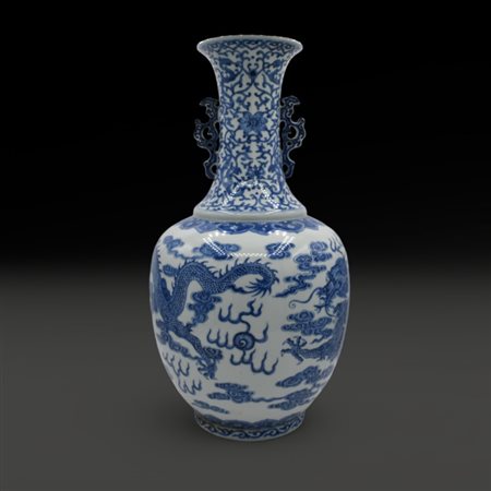 A fine Chinese blue and white baluster vase