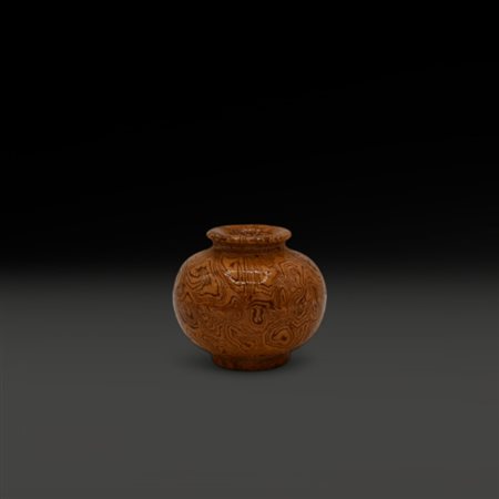 A Chinese small faux bois vase