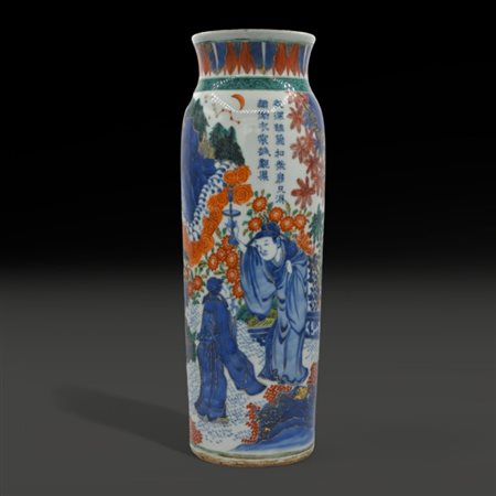 A Chinese sleeve Imari vase