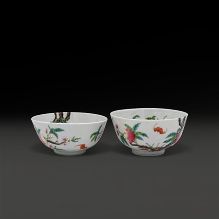 Two Chinese 'peaches and bats' bowls