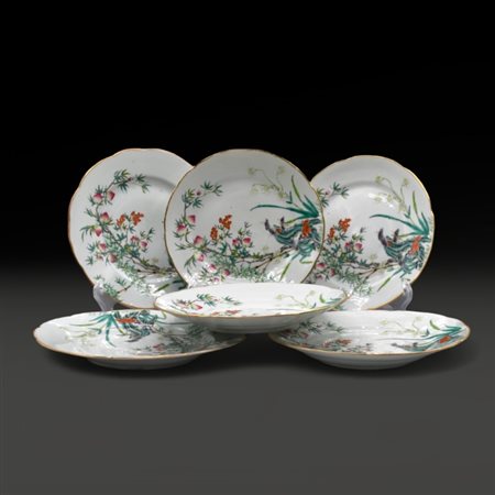 Six Chinese Famille Rose dishes