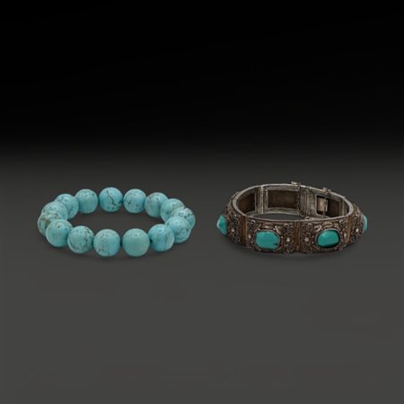 Two Chinese tourqoise bracelets