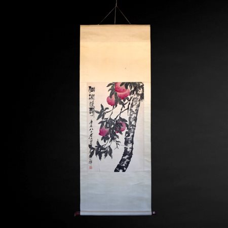 A Chinese peaches scroll