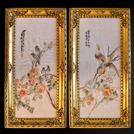 Two Chinese embroidery