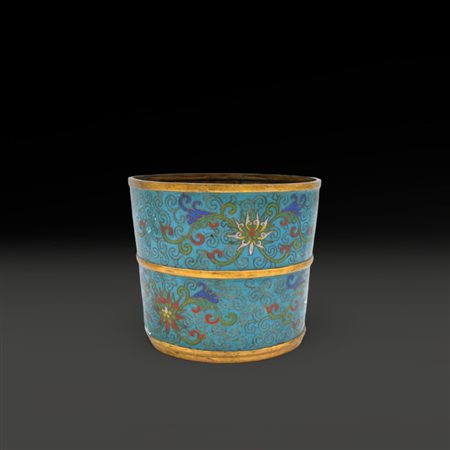 A Chinese cloisonné brushpot