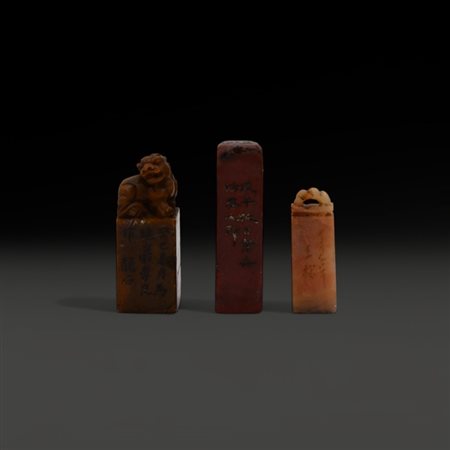 Three Chinese soapstone seals