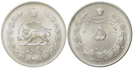 IRAN. 5 Rials (1310) 1931. Ag (25,05 g; 37 mm)