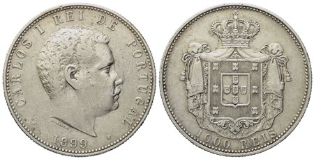 PORTOGALLO. Carlo I (1889-1908). 1000 reis 1899. Ag (25,07 g; 37 mm)