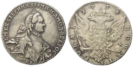 RUSSIA. San Pietroburgo. Caterina II (1762-1796). Rublo 1764. Ag (23,50 g; 37,8 mm)