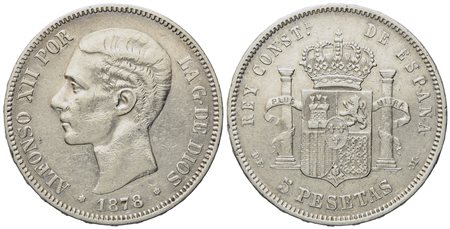 SPAGNA. Alfonso XII (1874-1889). 5 pesetas 1878. Ag (25,04 g; 37 mm)