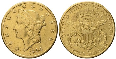 USA. 20 dollari 1900. Au 900 (33,35 g; 34 mm)