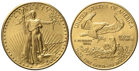 USA. 25 dollari, 1/2 oncia 1986. Au 917 (16,97 g; 26,8 mm)