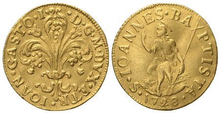 FIRENZE. Granducato di Toscana. Gian Gastone de' Medici (1723 - 1737), Fiorino 1728. Au (3,22 g; 20,2 mm).