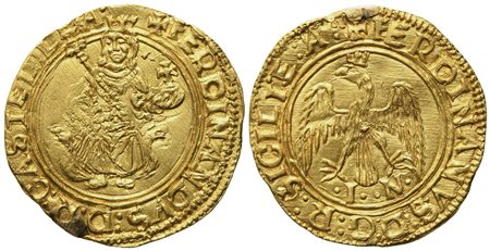 MESSINA. Regno di Sicilia. Ferdinando II il Cattolico (1479-1516). Trionfo. Au (3,46 g; 23 mm)