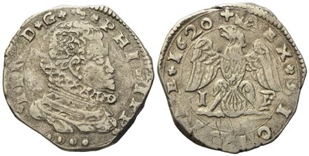 MESSINA. Regno di Sicilia. Filippo III di Spagna (1598-1621). 4 tarì 1620. Ag (10,49 g; 28,5 mm)