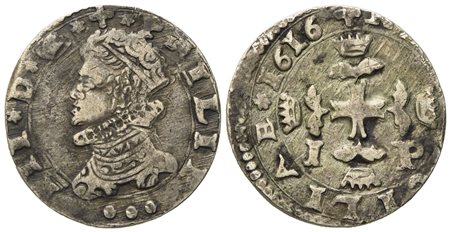 MESSINA. Regno di Sicilia. Filippo III di Spagna (1598-1621). 3 tarì 1616. Ag (6,45 g; 22,4 mm)