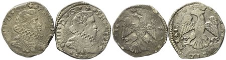 MESSINA. Regno di Sicilia. Filippo IV (1621-1665). 4 tarì (lotto di due). Ag (10,40 g; 28,10 mm) (10,27 g; 29,70 mm)