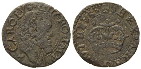 NAPOLI. Regno di Napoli. Carlo V d'Asburgo (1516-1556). 2 Cavalli senza sigle. Cu (3,59 g; 20,5 mm)