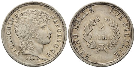 NAPOLI. Regno delle Due Sicilie. Gioacchino Napoleone Murat. 2 lire 1813. Ag (10 g; 26,8 mm)