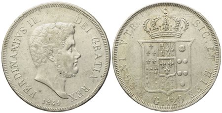 NAPOLI. Regno delle Due Sicilie. Ferdinando II di Borbone (1830-1859). Piastra 120 grana 1841. Ag (27,51 g; 37,2 mm)