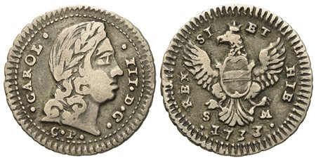 Palermo. Regno di Sicilia. Carlo III (VI) d'Asburgo (1720-1734). Tarì 1733. Ag (2,43 g; 19,6 mm)