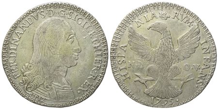 PALERMO. Regno di Sicilia. Ferdinando III di Borbone (1759 - 1816). 12 tarì 1795. Ag (27,06 g; 40,2 mm)