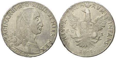 PALERMO. Regno di Sicilia. Ferdinando III di Borbone (1759 - 1816). 12 tarì 1801. Ag (27,08 g; 38,5 mm)