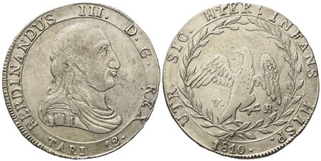 PALERMO. Regno di Sicilia. Ferdinando III di Borbone (1759 - 1816). 12 tarì 1810. Ag (27,15 g; 39 mm) 