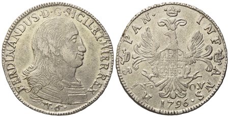 PALERMO. Regno di Sicilia. Ferdinando III di Borbone (1759 - 1816). 6 tarì 1796. Ag (13,59 g; 31 mm)