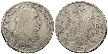 PALERMO. Regno di Sicilia. Ferdinando III di Borbone (1759-1816). 6 tarì 1798. Ag (13,61 g; 31,5 mm)