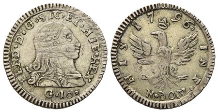 PALERMO. Regno di Sicilia. Ferdinando III di Borbone (1759 - 1816). Mezzo tarì 1796. Ag (1,13 g; 15,7 mm)