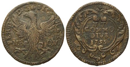 PALERMO. Regno di Sicilia. Ferdinando III di Borbone (1759-1816). 1 grano 1795. Cu (4,96 g; 23,3 mm)