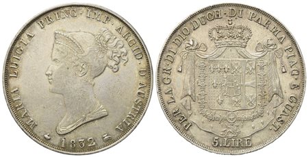 PARMA. Ducato di Parma. Maria Luigia d'Austria (1815-1847). 5 lire 1832. Ag (25 g; 37 mm)