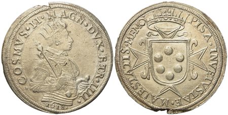 PISA. Granducato di Toscana. Cosimo II de' Medici (1609 - 1621). Tallero 1618. Ag (28,58 g; 44,3 mm)