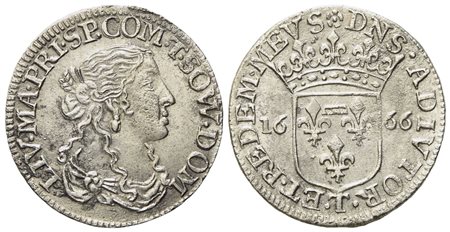 TASSAROLO. Maria Maddalena Centurioni (1663-1669). Luigino 1666. Ag (1,91 g; 20,6 mm)