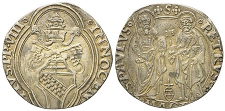 STATO PONTIFICIO. Macerata. Innocenzo VIII (1484 - 1492). Grosso. Ag (2,86 g; 24,99 mm).