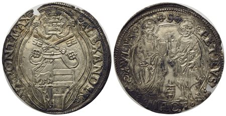 STATO PONTIFICIO. Macerata. Alessandro VI (1492 - 1503). Grosso. Ag (3,11 g; 28,03 mm).