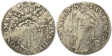 STATO PONTIFICIO. Macerata. Paolo III (1534 - 1549). Giulio "San Paolo". Ag (2,86 g; 27,37 mm).