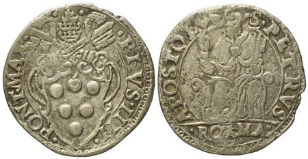 STATO PONTIFICIO. Roma. Pio IV (1559 - 1565). Testone. Ag (7,51 g; 29,1 mm)