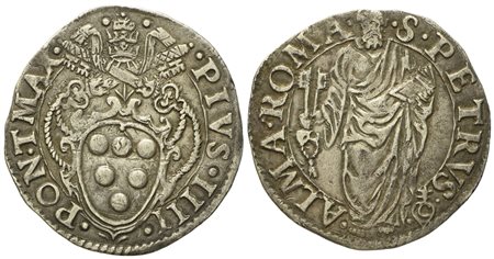 STATO PONTIFICIO. Roma. Pio IV (1559 - 1565). Giulio. Ag (2,9 g; 27,3 mm)