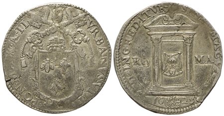 STATO PONTIFICIO. Roma. Urbano VIII (1623 - 1644). Testone 1625. Ag (9,4 g; 28,4 mm)