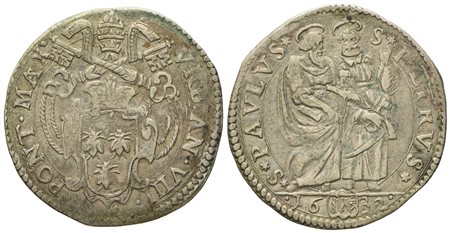 STATO PONTIFICIO. Roma. Urbano VIII (1623 - 1644). Giulio 1632. Ag (3,04 g; 25,6 mm)