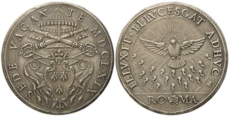 STATO PONTIFICIO. Roma. Sede Vacante (1669 - 1670). Piastra 1669. Ag (31,58 g; 43,6 mm)